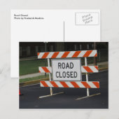 Straßenschild geschlossen postkarte (Vorne/Hinten)
