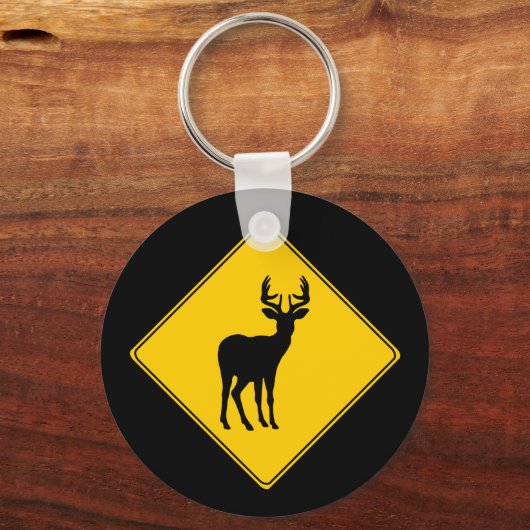 Straßenschild- Hirsche Schlüsselanhänger (Vorderseite)