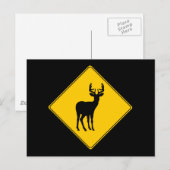 Straßenschild- Hirschpostkarte Postkarte (Vorne/Hinten)