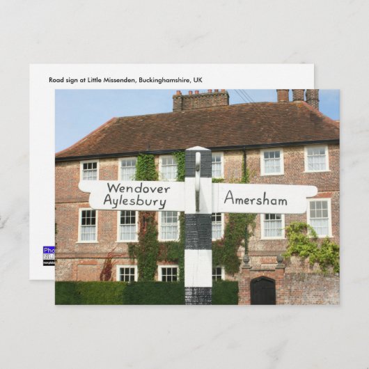 Straßenschild in Little Missenden, Buckinghamshire Postkarte (Vorne/Hinten)