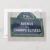 Straßenschild in Paris Postkarte (Vorne/Hinten)