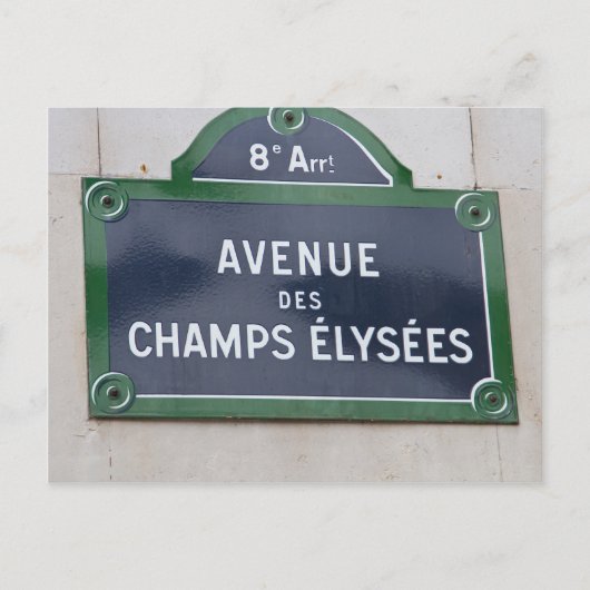 Straßenschild in Paris Postkarte (Vorderseite)