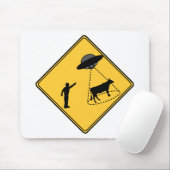 Straßenschild- Kuh und UFO Mousepad (Mit Mouse)