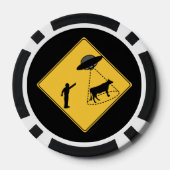 Straßenschild- Kuh und UFO Pokerchips (Rückseite)