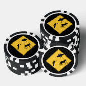 Straßenschild- Kuh und UFO Pokerchips (Stapel)