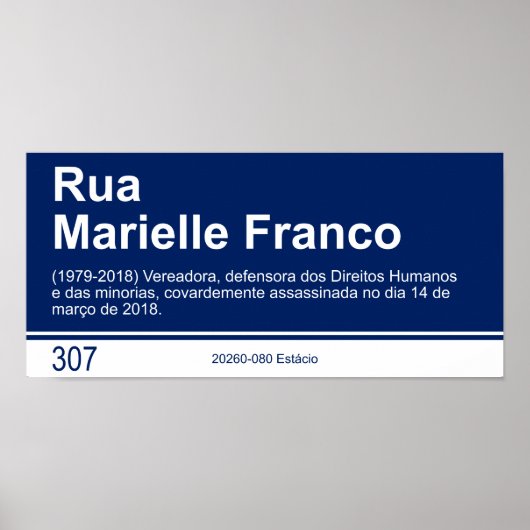 Straßenschild: Marielle Franco Poster (Vorne)