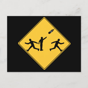 Straßenschild- Meteor Postkarte
