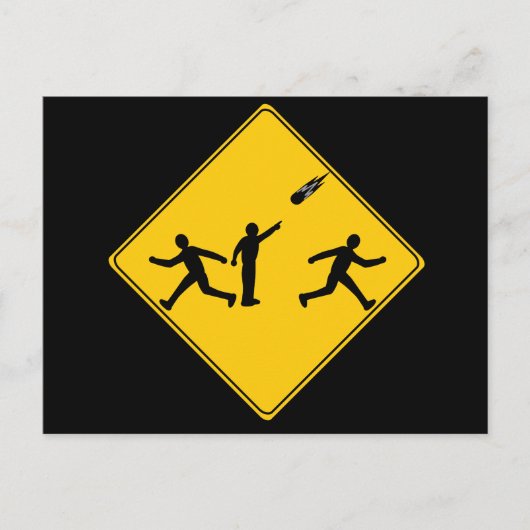 Straßenschild- Meteor Postkarte (Vorderseite)