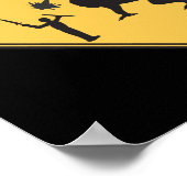 Straßenschild - Ritter und Drachenplakat Poster (Ecke)