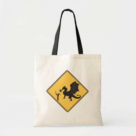 Straßenschild - Ritter und Dragon-Bag Tragetasche (Vorne)