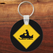 Straßenschild - Schneemobil Schlüsselanhänger (Vorderseite)