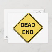 Straßenschild - Totes Ende Postkarte (Vorne/Hinten)
