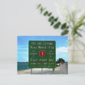 Straßenschild Verlassend Key West, Florida Vintag Postkarte (Stehend Vorderseite)