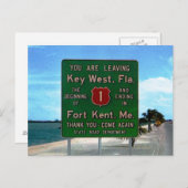 Straßenschild Verlassend Key West, Florida Vintag Postkarte (Vorne/Hinten)