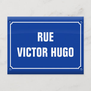 Straßenschild - Victor Hugo - FRANKREICH Postkarte