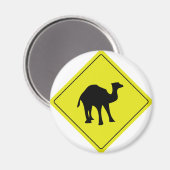 Straßenschild von australischem Kamel gelb Magnet (Vorderseite/Rückseite)