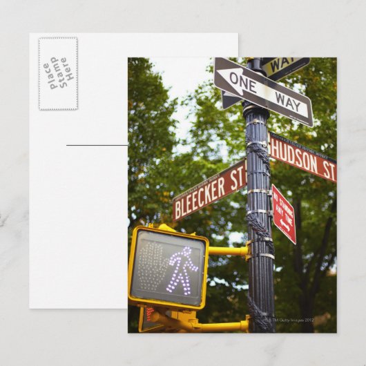 Straßenschilder 2 postkarte (Vorne/Hinten)