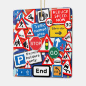 Straßenschilder Keramikornament (Links)