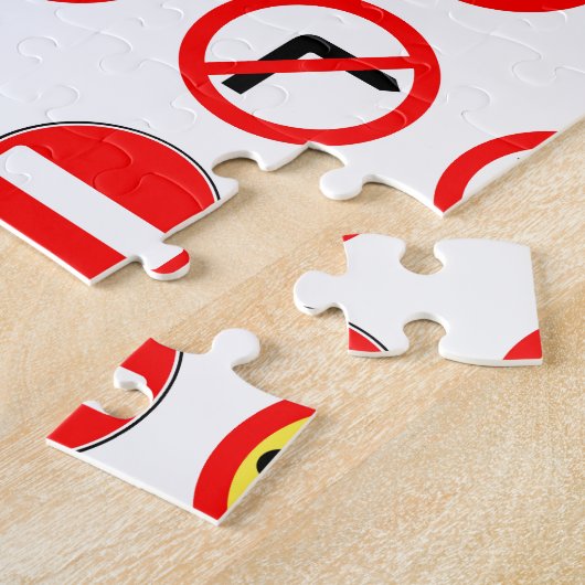 Straßenschilder - Rote Runde Puzzle (Seite)