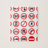 Straßenschilder - Rote Runde Puzzle (Vertikal)