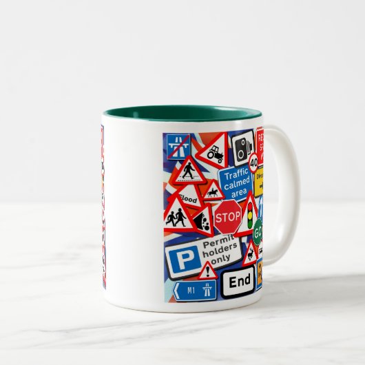 Straßenschilder Zweifarbige Tasse (VorderseiteRechts)