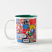 Straßenschilder Zweifarbige Tasse (Links)
