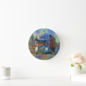 Straßensperre für den Schwertransport Red Truck Wa Runde Wanduhr (Zuhause)