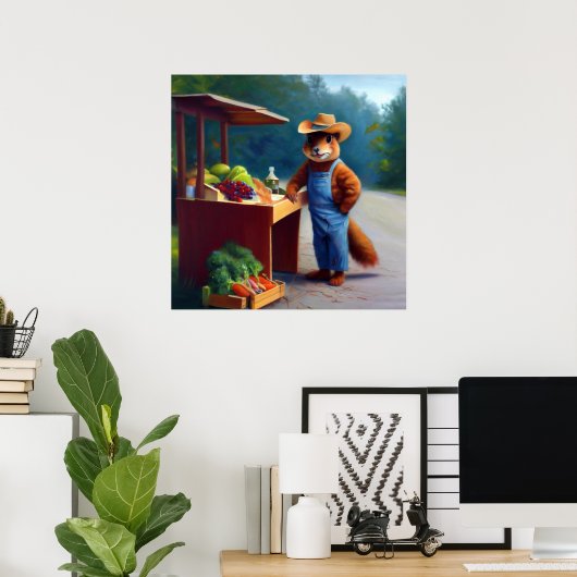 Straßenständer für Eichhörnchen Bauer Poster (Heimbüro)