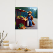Straßenständer für Eichhörnchen Bauer Poster (Küche)
