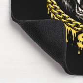 Straßenstyle Gorilla mit goldener Krone und Kette Mousepad (Ecke)