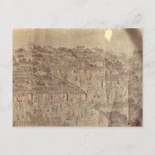 Straßenszene, Chinesisch, Ming-Dynastie Postkarte