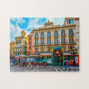 Straßenszene in Barcelona. Puzzle