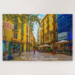 Straßenszene in Barcelona. Puzzle