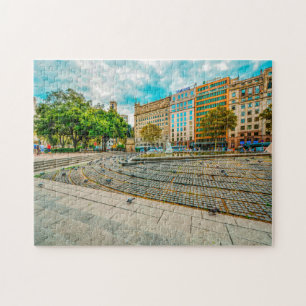 Straßenszene in Barcelona. Puzzle
