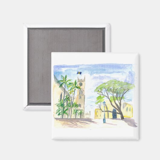Straßenszene in Bridgetown Barbados Magnet (Vorderseite/Rückseite)