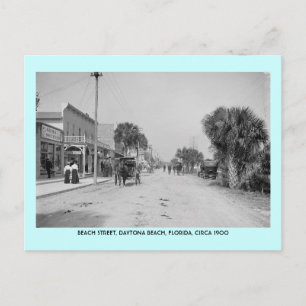 Straßenszene in Daytona Beach, Florida um 1900 Postkarte