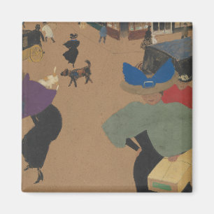 Straßenszene in Paris Magnet