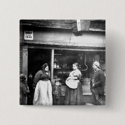 Straßenszene in viktorianischem London Button (Vorderseite)