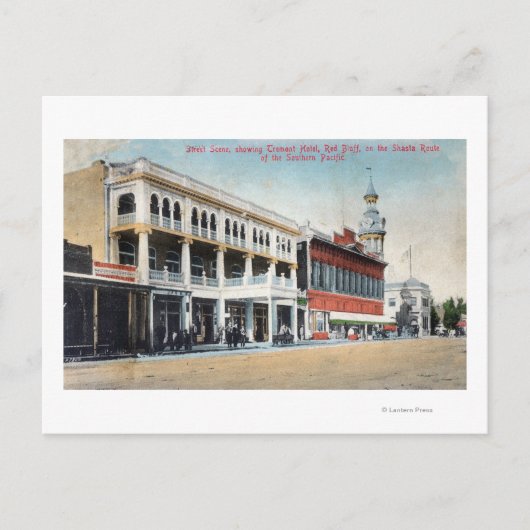 Straßenszene mit dem Tremont Hotel Postkarte (Vorderseite)