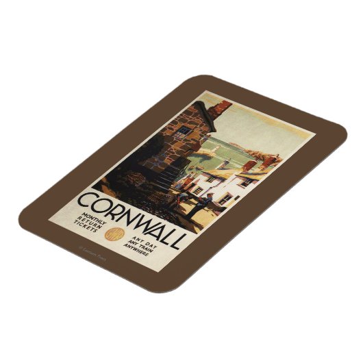 Straßenszene mit Zwei-Männer-Arbeitsbahn Magnet (Linke Seite)