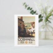 Straßenszene mit Zwei-Männer-Arbeitsbahn Postkarte (Stehend Vorderseite)