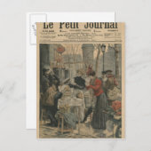 Straßenszenen von Paris Frühstück im Freien Postkarte (Vorne/Hinten)