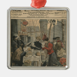 Straßenszenen von Paris-Frühstück im Freilicht Silbernes Ornament