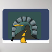Straßentunnel mit gelben Linienmarkierungen Poster (Vorne)
