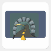 Straßentunnel mit gelben Linienmarkierungen Quadratischer Aufkleber (Vorderseite)