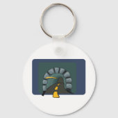 Straßentunnel mit gelben Linienmarkierungen Schlüsselanhänger (Vorderseite)