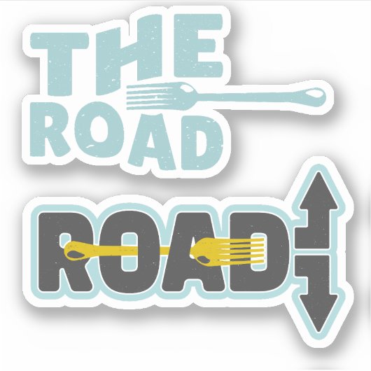 Straßentypografie Aufkleber (Vorderseite)