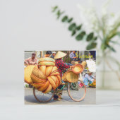 Straßenverkäufer auf Fahrrädern, die Basketware ve Postkarte (Stehend Vorderseite)