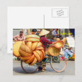 Straßenverkäufer auf Fahrrädern, die Basketware ve Postkarte (Vorne/Hinten)