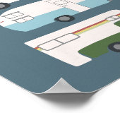 STRASSENVERKEHR! Campervan vanlife RV Trailer Blue Poster (Ecke)